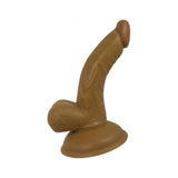 Latin American Mini Whopper Curved Dong, Balls Brown 4 Inches