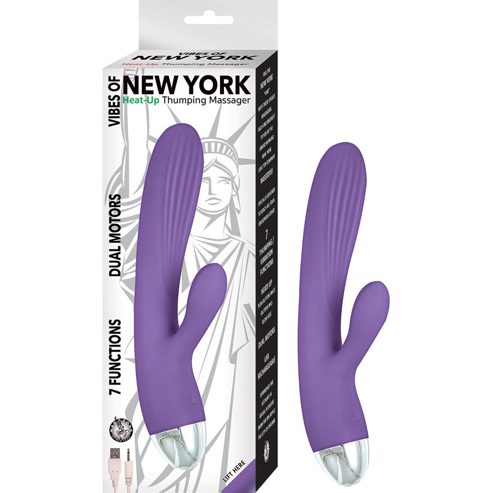 Vibes Of New York Heat Up Thumping Massager - Purple