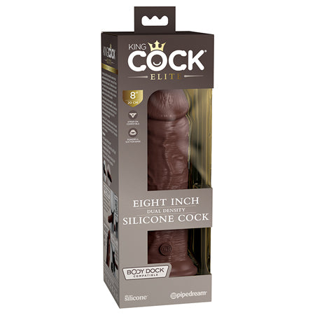 King Cock Elite 8' Dual Density Silicone Cock - Brown