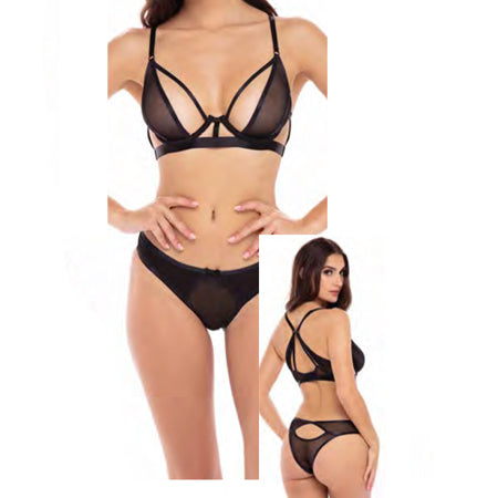 Rene Rofe New in Town Bra & Panty Black S/M