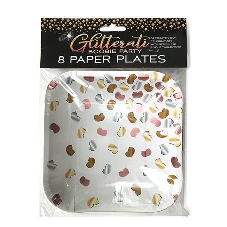 Glitterati Boobie Party Plates - Pack of 8