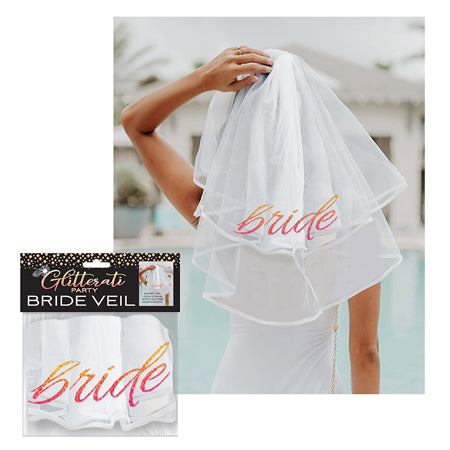 Glitterati Bride Veil - Rose Gold/White