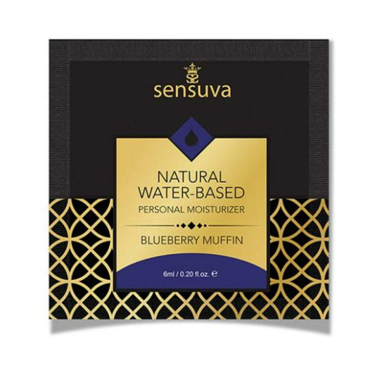 Sensuva Natural Water Based Personal Moisturizer Single Use Packet  - 6 Ml Blueberry Muffin