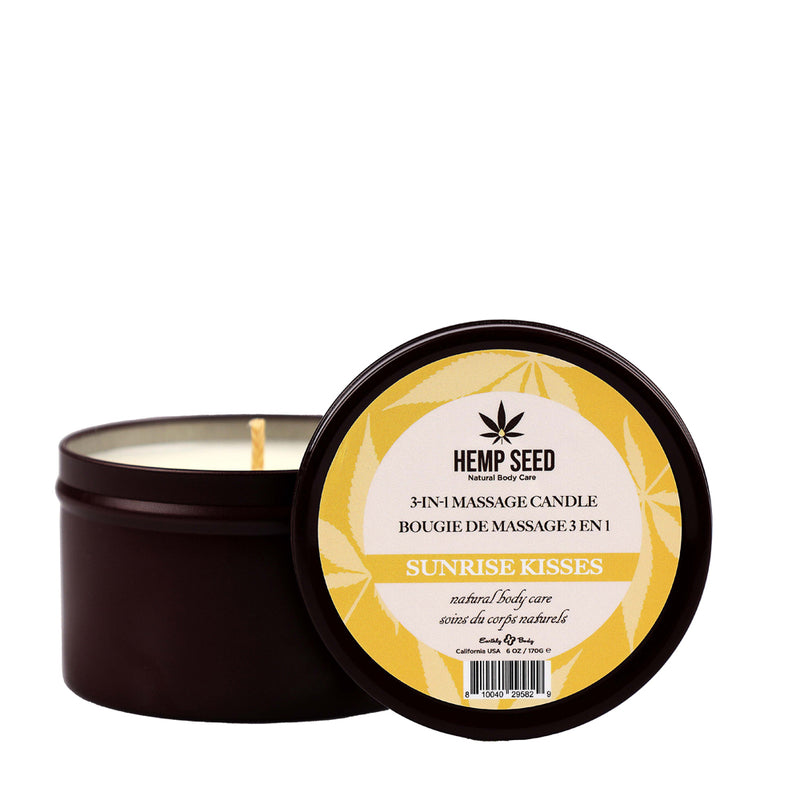 Hemp Seed 3-In-1 Massage Candle Sunrise Kisses 6 oz.
