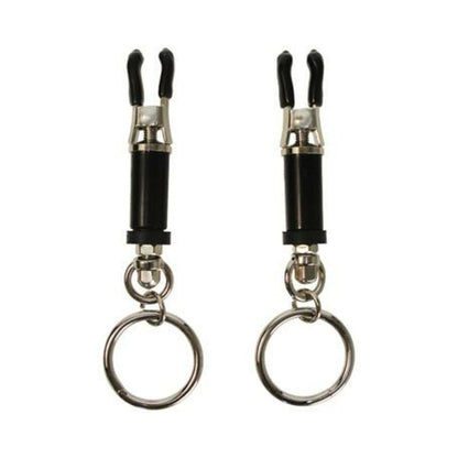 Adjustable Bondage Ring Barrel Nipple Clamps