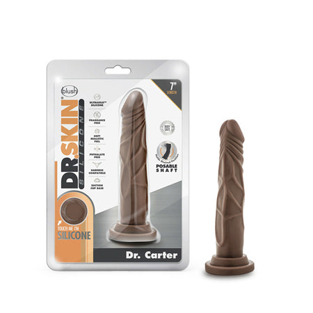 Blush Dr. Skin Silicone Dr. Carter 7.5' Dildo  - Chocolate
