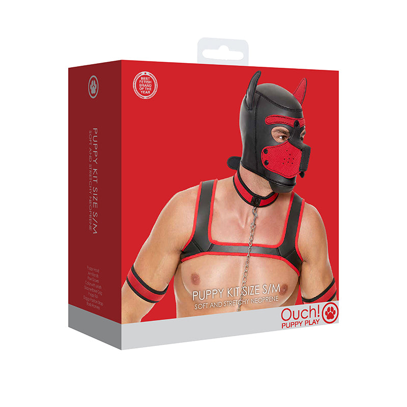 Puppy Play Neoprene Puppy Kit S/M Red