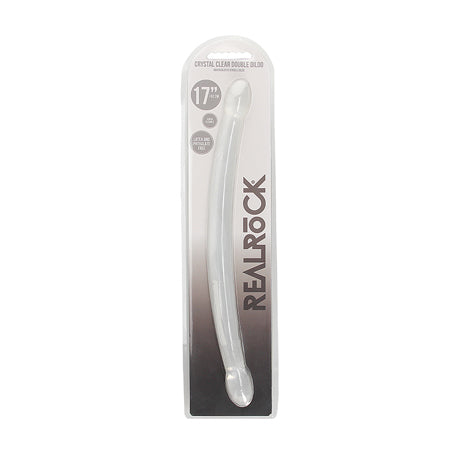 Shots RealRock Crystal Clear 17' Double Dildo  - Transparent