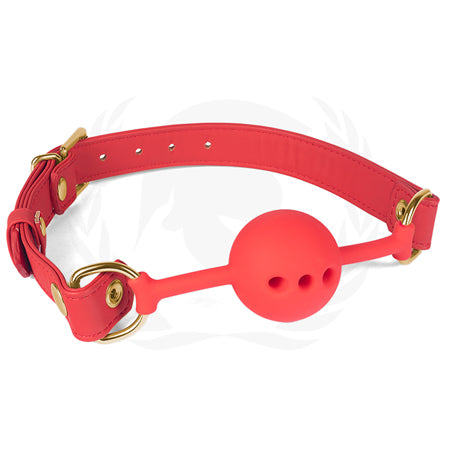 Spartacus Silicone Ball Gag w/Red PU Straps - 46 mm