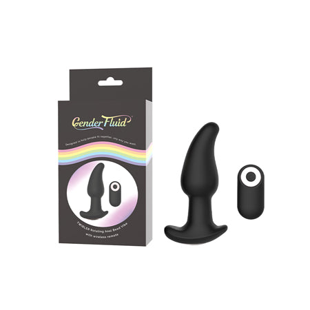 Gender Fluid Twirler Anal Vibe w/Remote - Black