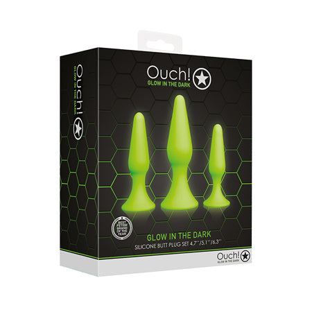 Shots Ouch Butt Plug Set - Glow in the Dark