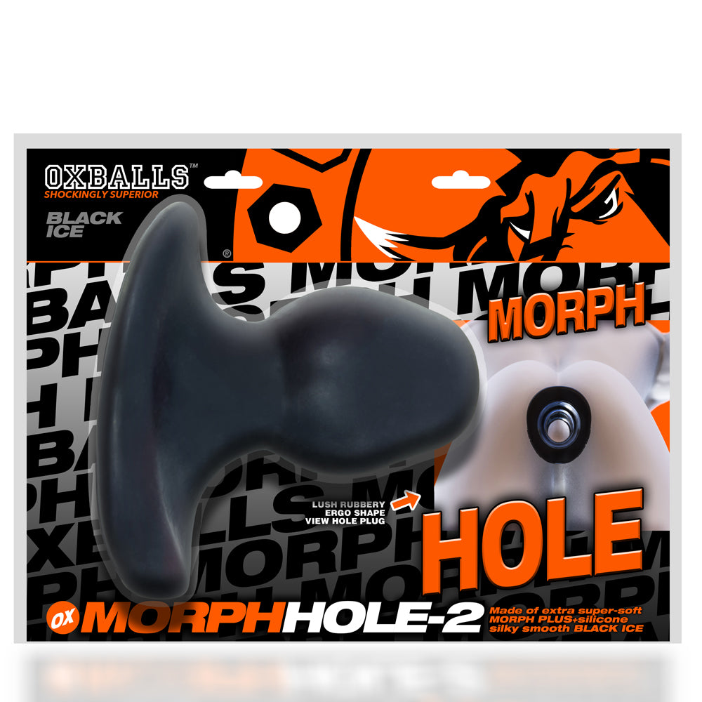 Oxballs Morphhole 2 Gaper Plug Large - Black Ice