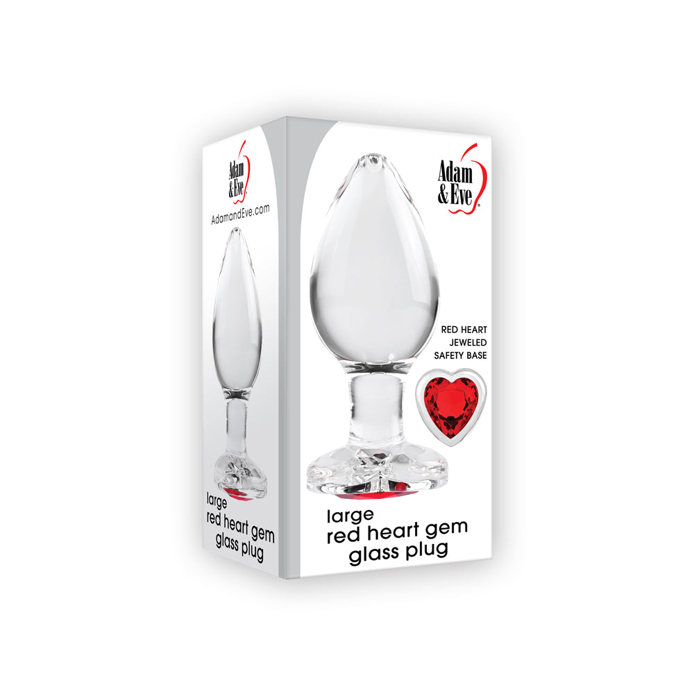 Red Heart Gem Glass Plug Large