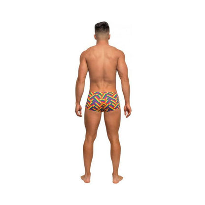 Pride Fest Contoured Pouch Mini Shorts Rainbow Lg