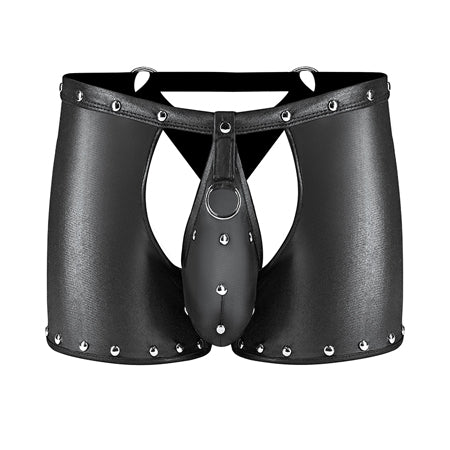 Fetish Poseidon Nylon Spandex Tear Off Cup Thong Short Black L/LX