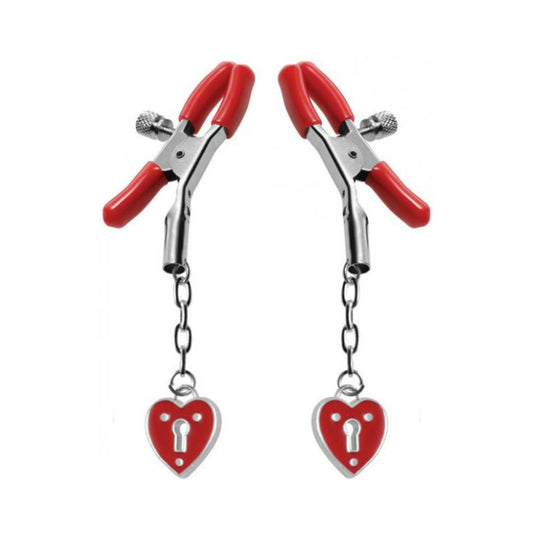 Captive Heart Padlock Nipple Clamps