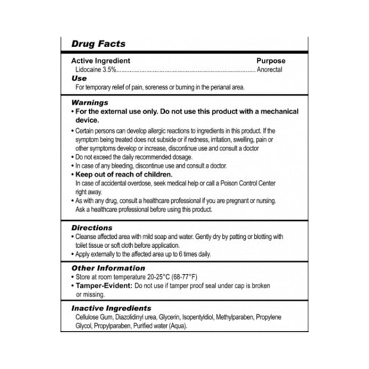Numb Desensitizing Water Based Lubricant 3.5 Percent Lidocaine 8oz