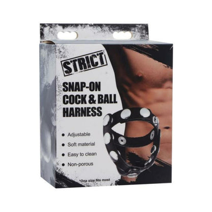 Strict Snap On Cock And Ball Harness Black