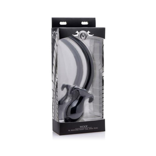 Woof XL Silicone Puppy Tail Butt Plug Black