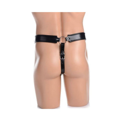 Netted Male Chastity Jock Black Leather O/S