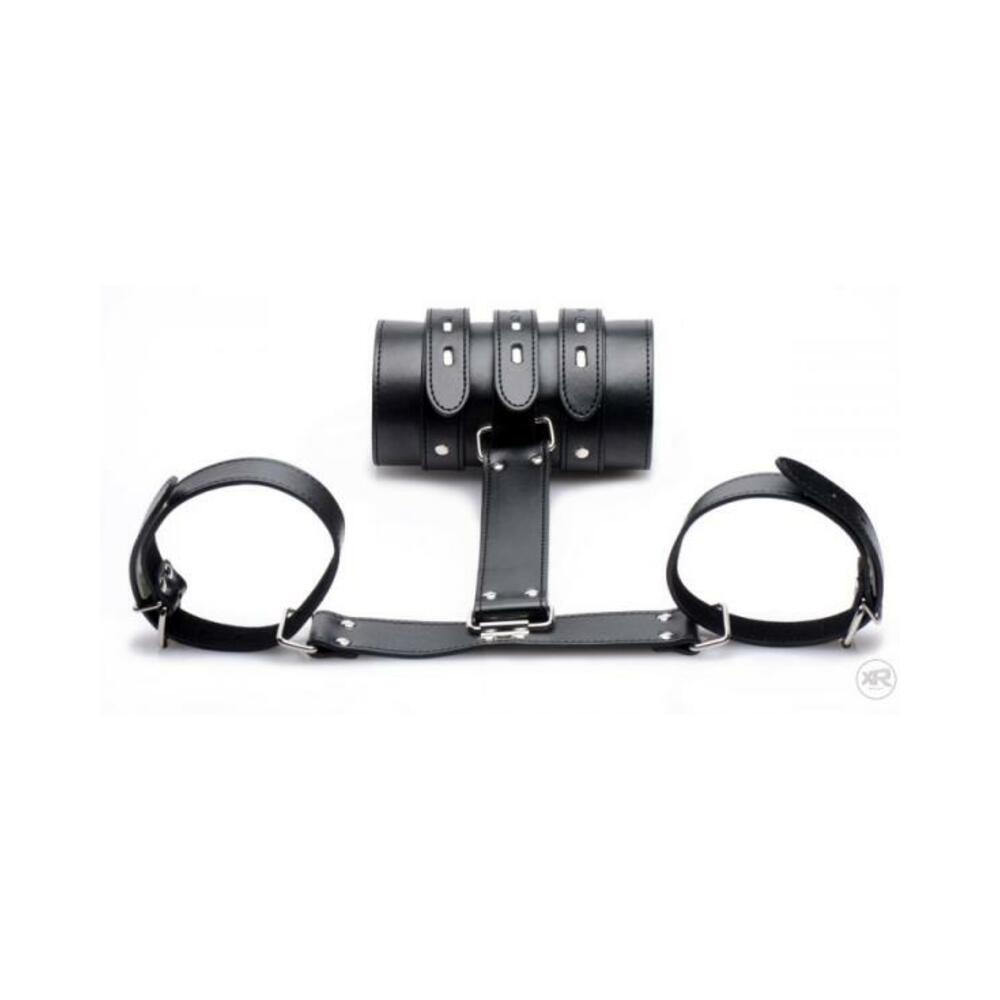 Arm Binder Biceps & Forearm Restraints Black Leather
