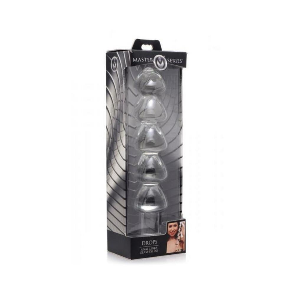 Drops Anal Links Glass Dildo Clear