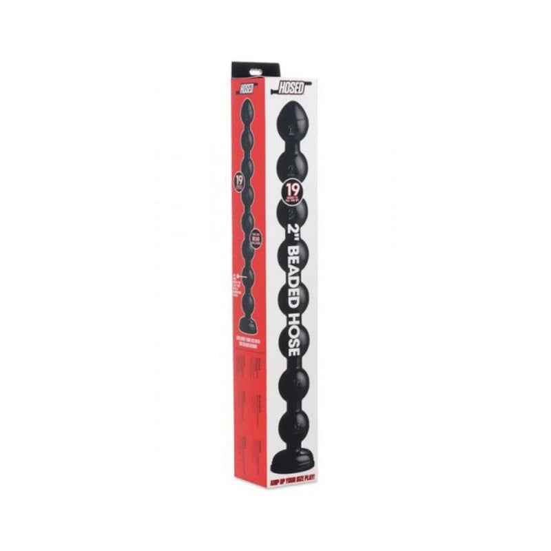 Hosed 19 Inches Beaded Thick Anal Snake Black