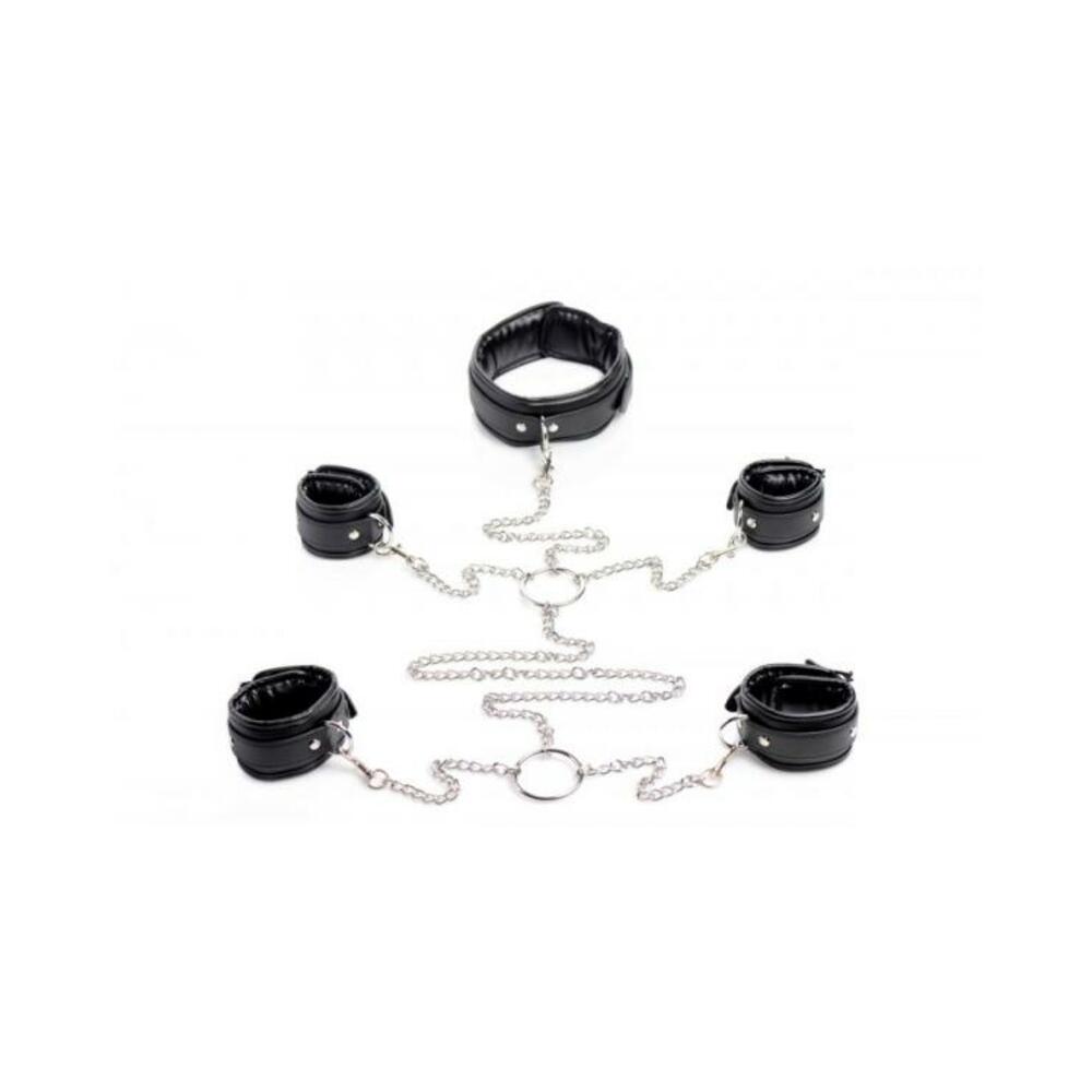 Strict Slave Bondage Shackle Set Black