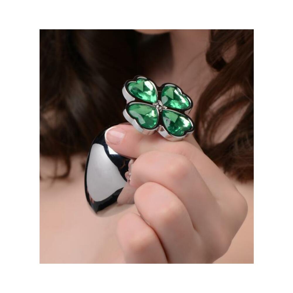 Booty Sparks Lucky Clover Gem Anal Plug Large Silver