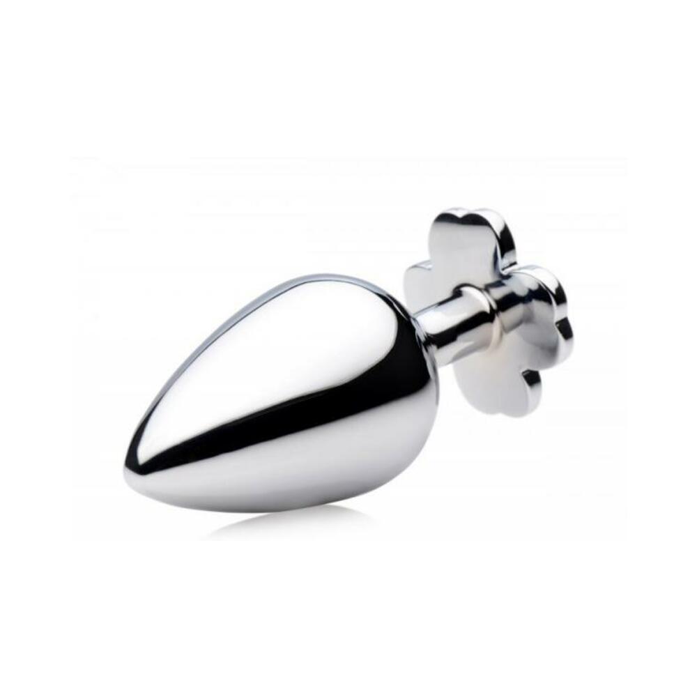 Booty Sparks Lucky Clover Gem Anal Plug Large Silver