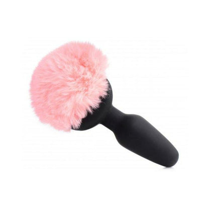Pink Bunny Tail Vibrating Anal Plug