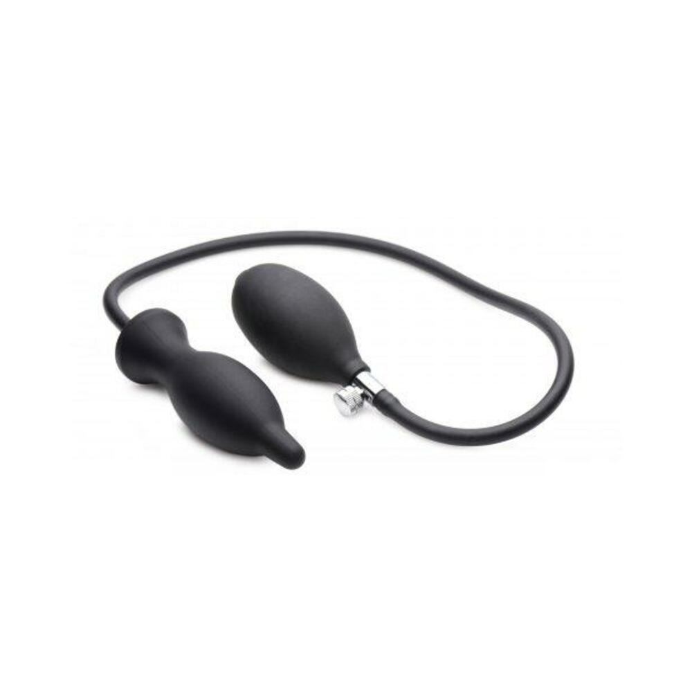 Dark Inflator Silicone Inflatable Anal Plug Black