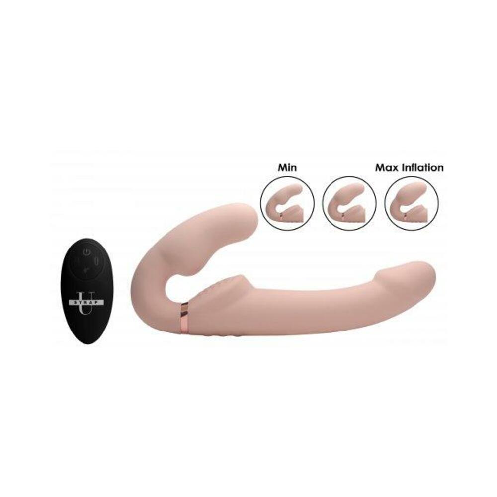 10X Evoke Ergo Fit Inflatable & Vibrating Strapless Strap-On Beige