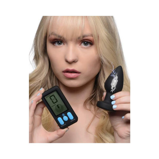 E-stim Pro Silicone Vibrating Anal Plug With Remote Control