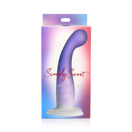 Curve Toys Simply Sweet 7' Slim G Spot Silicone Dildo - Purple/White