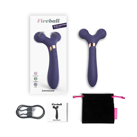 Love to Love Fireball Forked Vibrator - Midnight Indigo