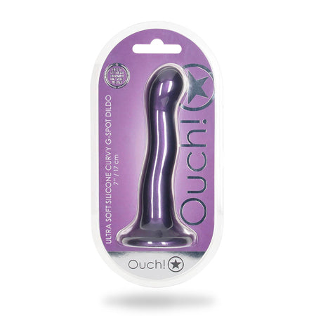 Shots Ouch 7' Curvy G-Spot Dildo - Metallic Purple