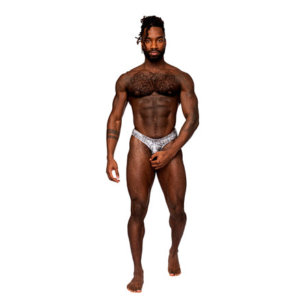 Male Power Snaked Power Sock Silver/Black L/XL