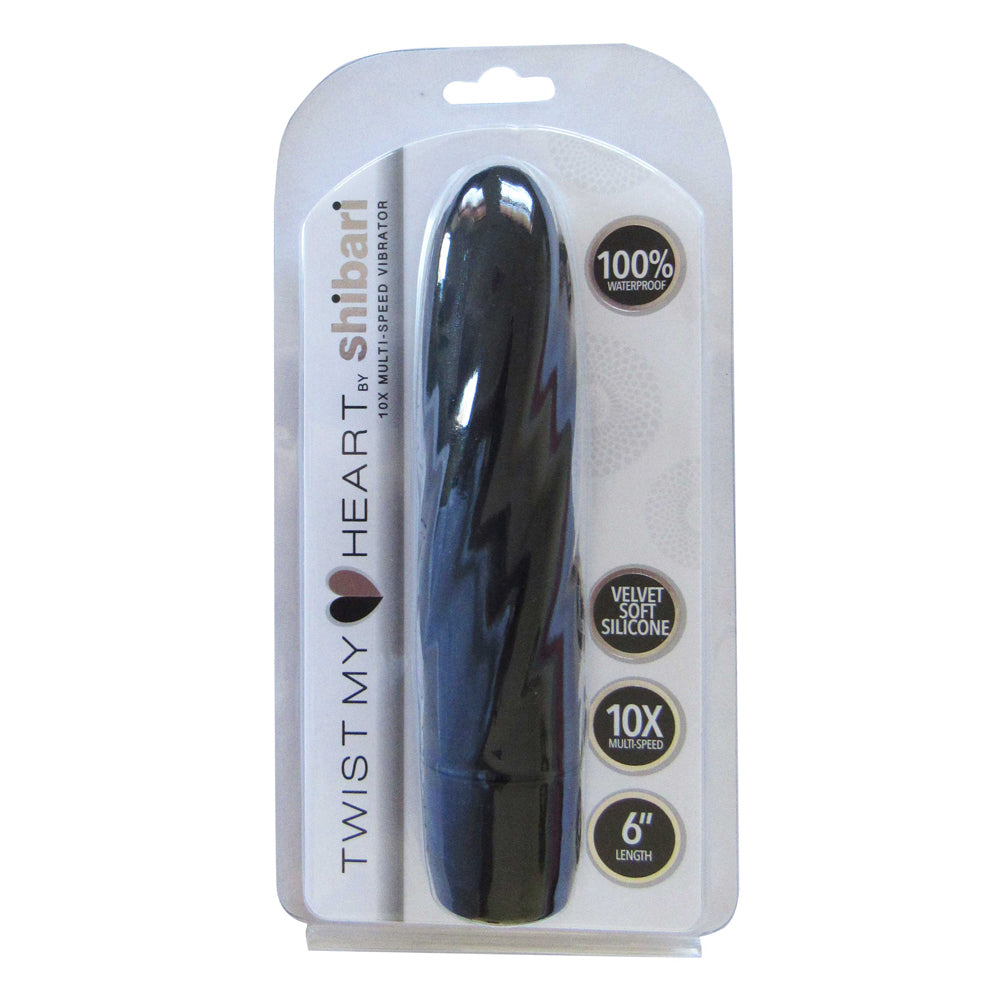 Shibari 6" Twist My Heart 10X Vibrator Black