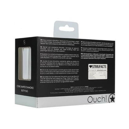 Ouch Cone-shaped Diamond Butt Plug - Black