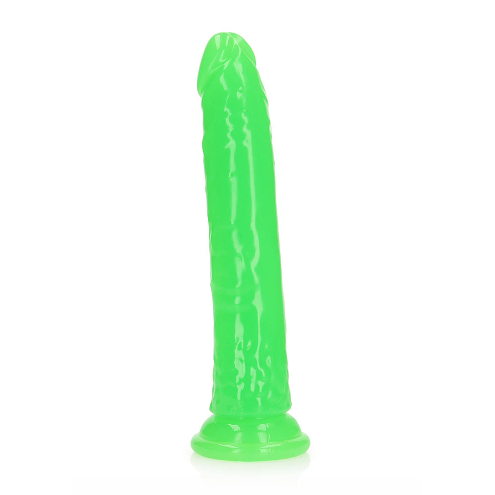 Realrock Glow In The Dark Slim Dildo 9'' Neon Green