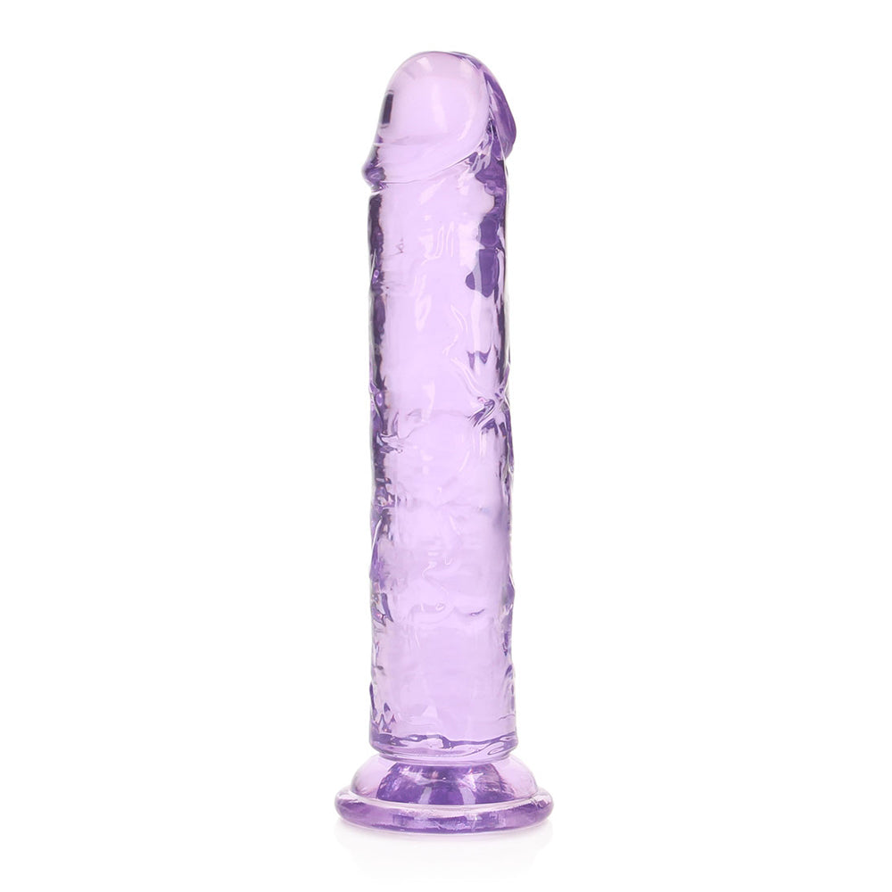 Realrock Crystal Clear Straight Realistic Dildo With Suction Cup 7'' Purple