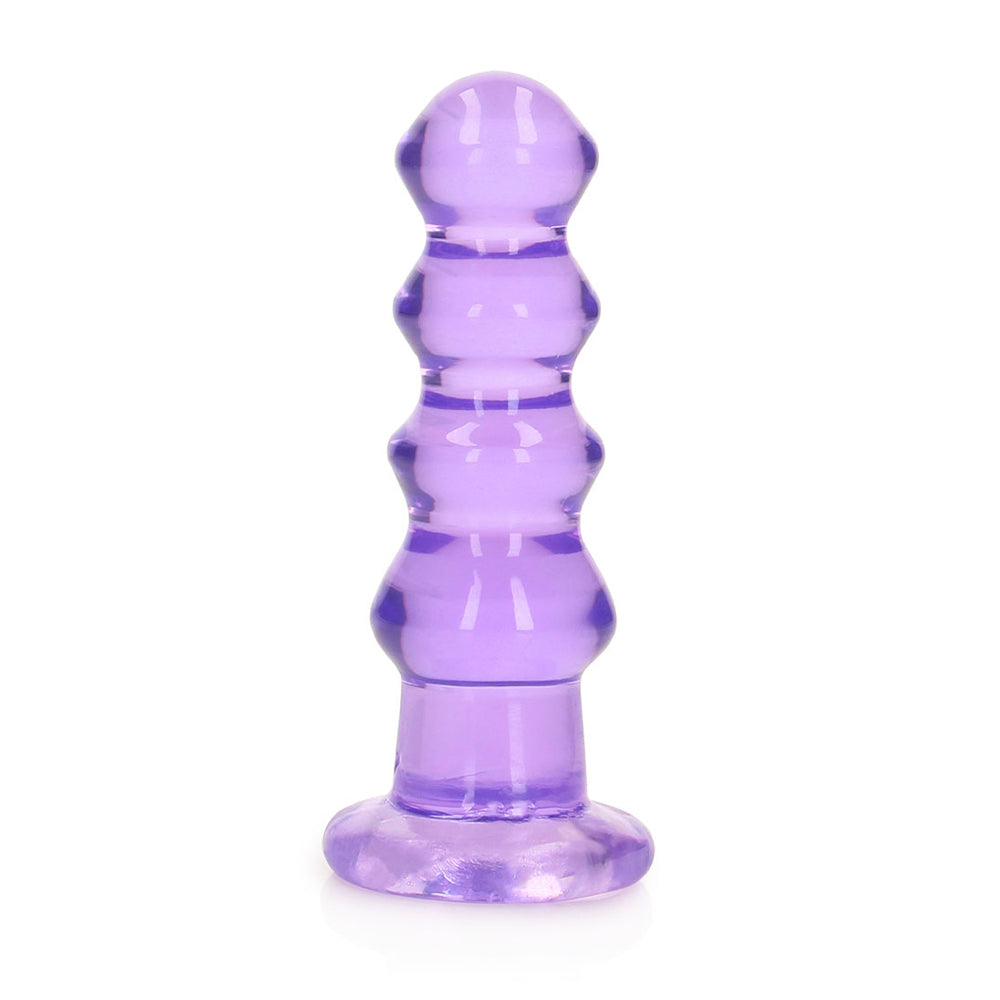 Realrock Crystal Clear Curvy Dildo Or Butt Plug 5.5'' Purple