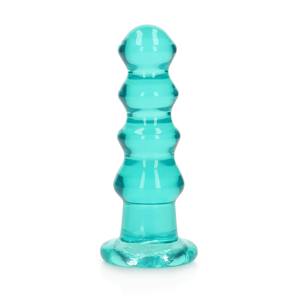 Realrock Crystal Clear Curvy Dildo Or Butt Plug 5.5'' Turquoise