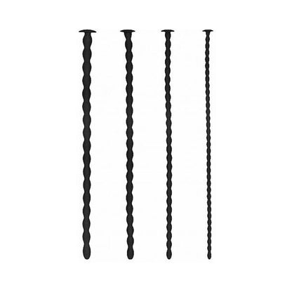 Shots Ouch Advanced Urethral Sounding Silicone Spiral Plug Set - Black