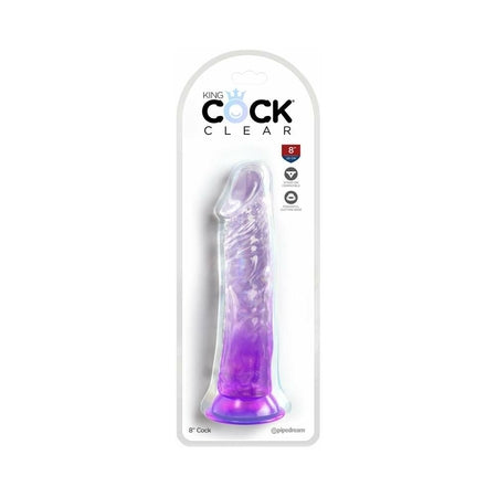 King Cock Clear 8' Cock - Purple