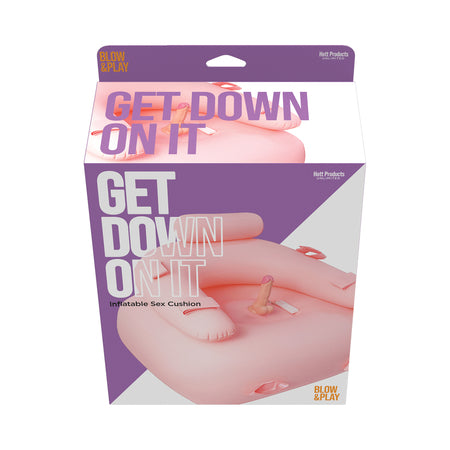 Get Down On It Inflatable Cusion With Wire Controller Dildo W/Wrist/Leg Straps