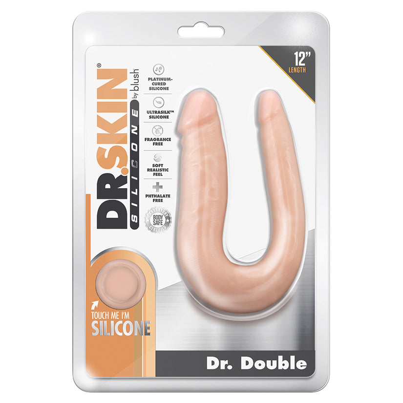 Dr. Skin Silicone Dr. Double Dong-Vanilla 12'