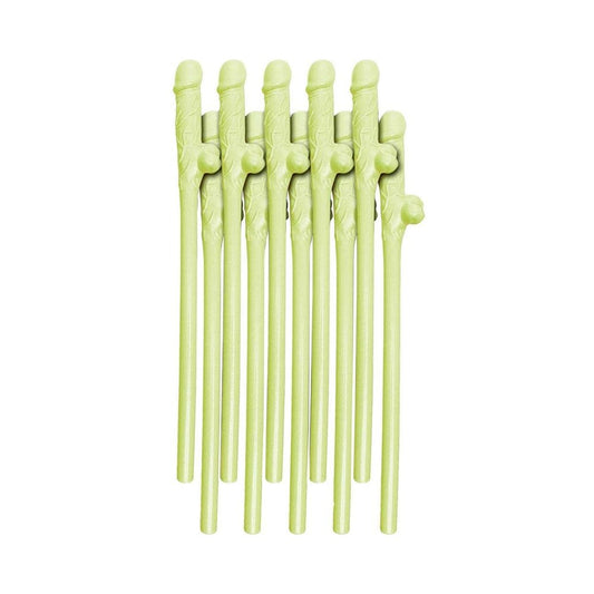 Bachelorette Party Favors Dicky Sipping Straws - Glow in the Dark Pack of 10