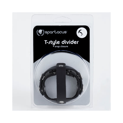 T Style Ball Divider Leather Snap Closure Black